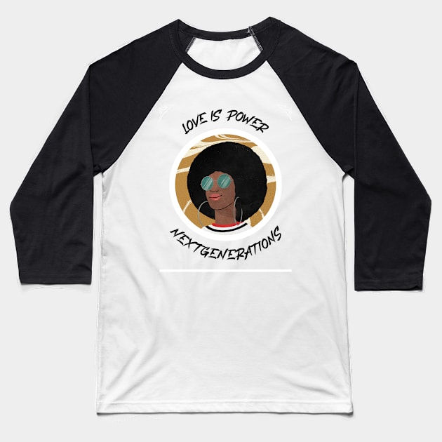 Love Black Coffee Afro Power Baseball T-Shirt by NextGenerations